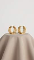 Layered 18k Gold Hoop Earrings