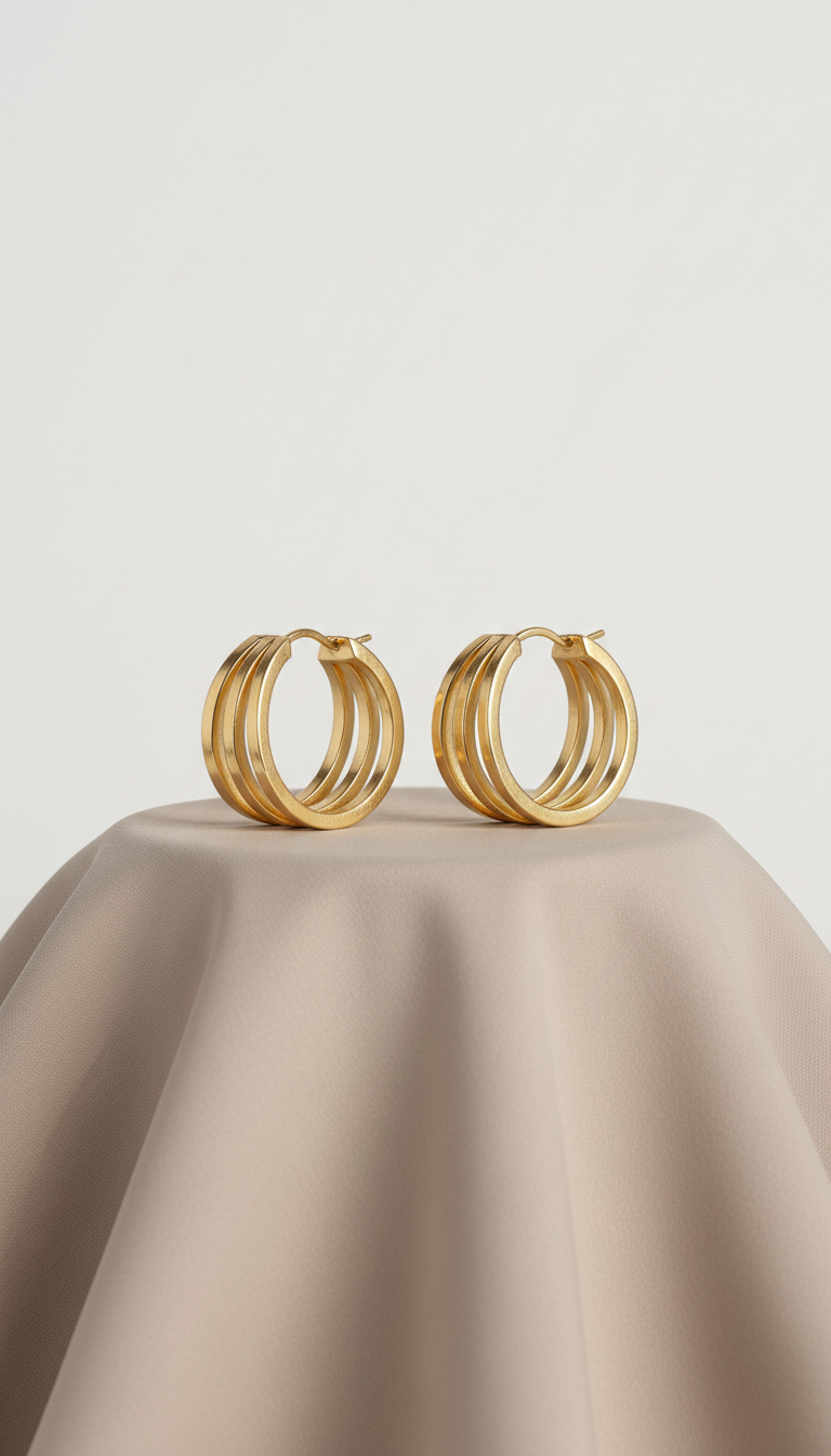 Layered 18k Gold Hoop Earrings